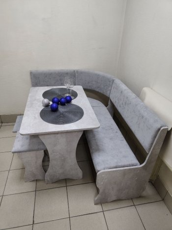 Кухонный уголок Миссия V велюр (цемент) в Покровске - mebel154.com