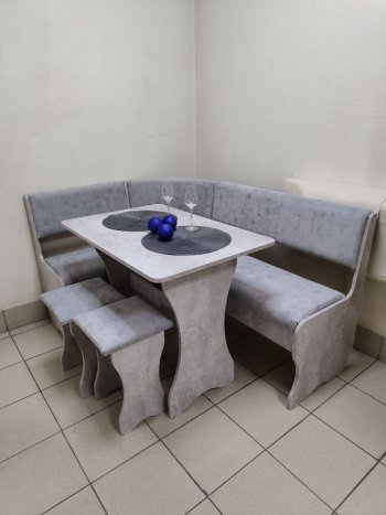 Кухонный уголок Миссия V велюр (цемент) в Покровске - mebel154.com