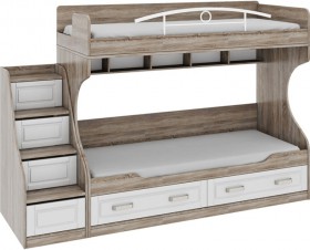Двухъярусная кровать с приставной лестницей Прованс в Покровске - mebel154.com