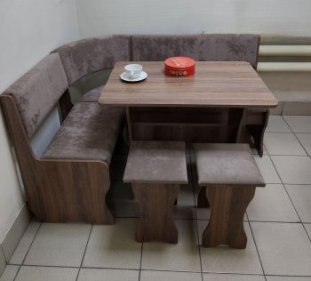 Кухонный уголок Миссия  V велюр(коричневый) в Покровске - mebel154.com