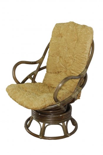 Кресло-качалка Swivel Rocker (Ротанг №6, ткань Mulan 152) в Покровске - mebel154.com